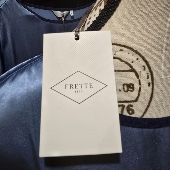 Frette Cascade Lounge Collection 2025- NWT Nightgown Blue Silk- Cotton - Picture 8 of 15